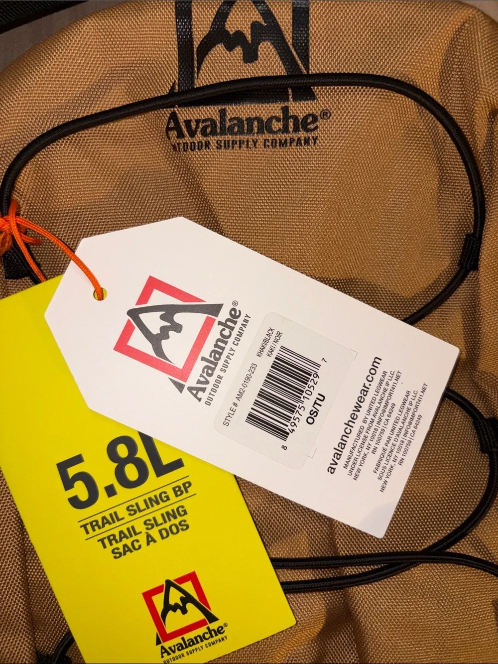 Avalanche Trail Sling Backpack 5.8L Khaki NWT